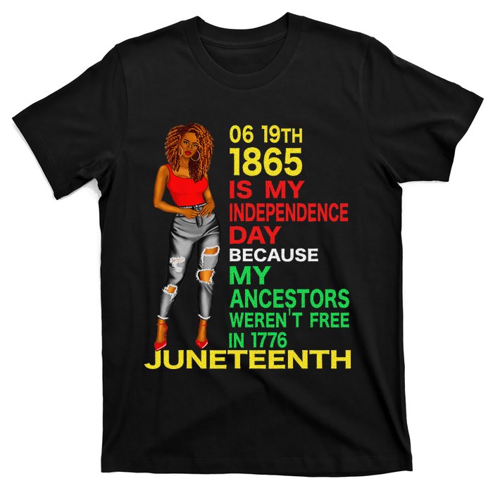 Happy Juneteenth Is My Independence Day Free Black  T-Shirt