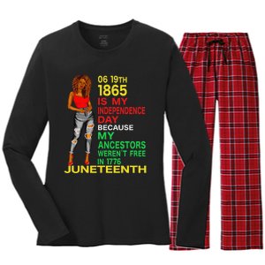 Happy Juneteenth Is My Independence Day Free Black  Women's Long Sleeve Flannel Pajama Set 