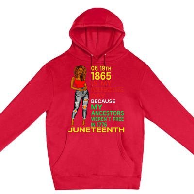 Happy Juneteenth Is My Independence Day Free Black  Premium Pullover Hoodie