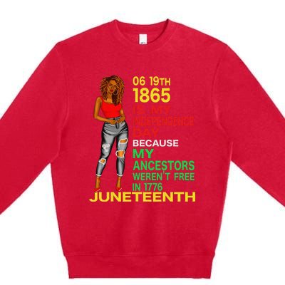 Happy Juneteenth Is My Independence Day Free Black  Premium Crewneck Sweatshirt