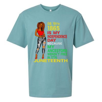 Happy Juneteenth Is My Independence Day Free Black  Sueded Cloud Jersey T-Shirt