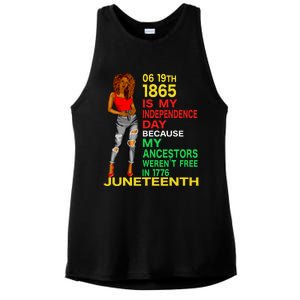 Happy Juneteenth Is My Independence Day Free Black Women Ladies PosiCharge Tri-Blend Wicking Tank