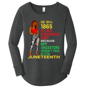 Happy Juneteenth Is My Independence Day Free Black Women Women's Perfect Tri Tunic Long Sleeve Shirt