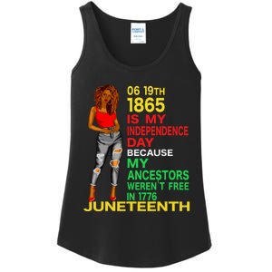 Happy Juneteenth Is My Independence Day Free Black Women Ladies Essential Tank