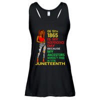 Happy Juneteenth Is My Independence Day Free Black Women Ladies Essential Flowy Tank