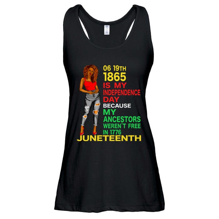 Happy Juneteenth Is My Independence Day Free Black Women Ladies Essential Flowy Tank