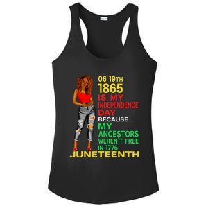 Happy Juneteenth Is My Independence Day Free Black Women Ladies PosiCharge Competitor Racerback Tank