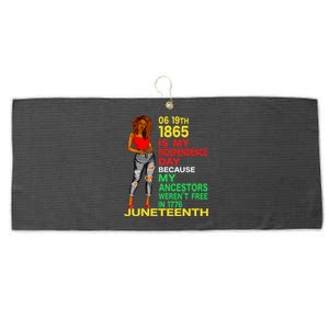 Happy Juneteenth Is My Independence Day Free Black Women Large Microfiber Waffle Golf Towel