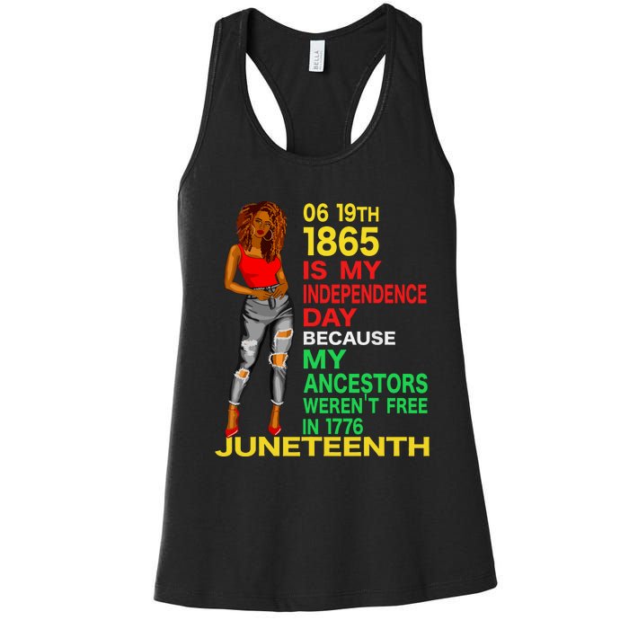 Happy Juneteenth Is My Independence Day Free Black Women Women's Racerback Tank