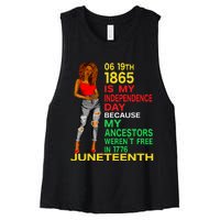 Happy Juneteenth Is My Independence Day Free Black Women Women's Racerback Cropped Tank