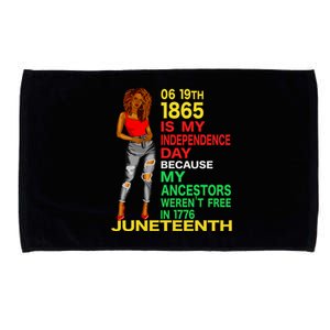 Happy Juneteenth Is My Independence Day Free Black Women Microfiber Hand Towel