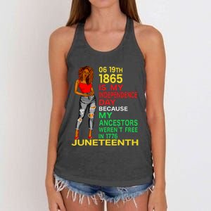 Happy Juneteenth Is My Independence Day Free Black Women Women's Knotted Racerback Tank