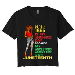 Happy Juneteenth Is My Independence Day Free Black Women Women's Crop Top Tee