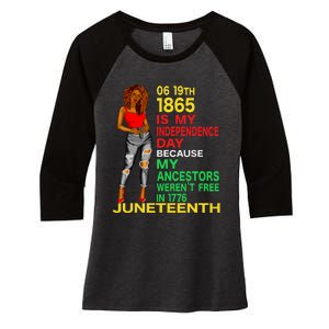 Happy Juneteenth Is My Independence Day Free Black Women Women's Tri-Blend 3/4-Sleeve Raglan Shirt