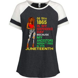 Happy Juneteenth Is My Independence Day Free Black Women Enza Ladies Jersey Colorblock Tee