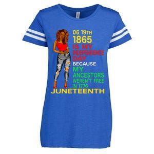 Happy Juneteenth Is My Independence Day Free Black Women Enza Ladies Jersey Football T-Shirt