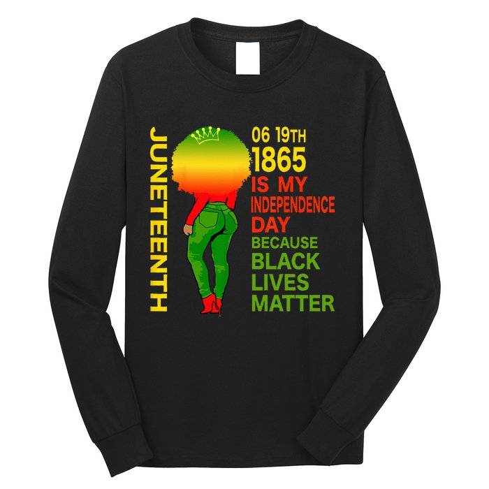 Happy Juneteenth Is My Independence Day Free Black Wo Long Sleeve Shirt