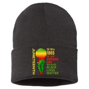 Happy Juneteenth Is My Independence Day Free Black Wo Sustainable Knit Beanie