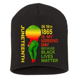 Happy Juneteenth Is My Independence Day Free Black Wo Short Acrylic Beanie