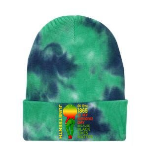 Happy Juneteenth Is My Independence Day Free Black Wo Tie Dye 12in Knit Beanie