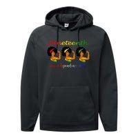 Happy Juneteenth Is My Independence Day Free Black Wo Performance Fleece Hoodie