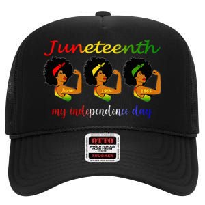 Happy Juneteenth Is My Independence Day Free Black Wo High Crown Mesh Back Trucker Hat