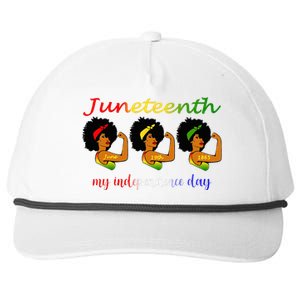 Happy Juneteenth Is My Independence Day Free Black Wo Snapback Five-Panel Rope Hat