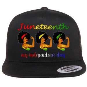 Happy Juneteenth Is My Independence Day Free Black Wo Flat Bill Trucker Hat