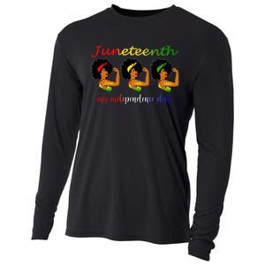 Happy Juneteenth Is My Independence Day Free Black Wo Cooling Performance Long Sleeve Crew