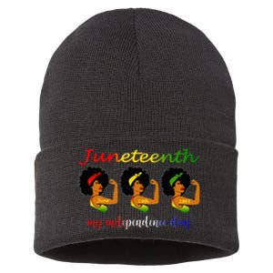 Happy Juneteenth Is My Independence Day Free Black Wo Sustainable Knit Beanie