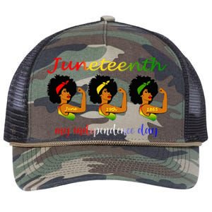 Happy Juneteenth Is My Independence Day Free Black Wo Retro Rope Trucker Hat Cap