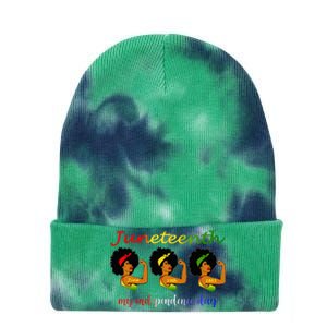 Happy Juneteenth Is My Independence Day Free Black Wo Tie Dye 12in Knit Beanie