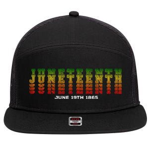 Happy Juneteenth Is My Independence Day Free ish Black 7 Panel Mesh Trucker Snapback Hat