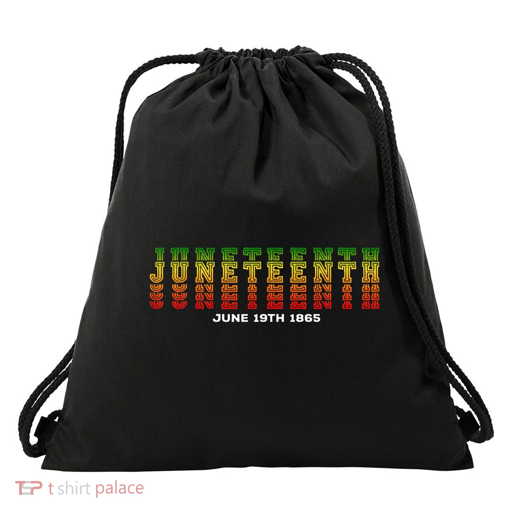 Happy Juneteenth Is My Independence Day Free ish Black Drawstring Bag