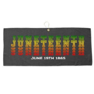 Happy Juneteenth Is My Independence Day Free ish Black Large Microfiber Waffle Golf Towel