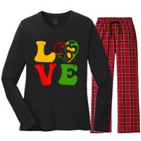 Happy Juneteenth Is My Independence Day Love Black Wo Women's Long Sleeve Flannel Pajama Set 