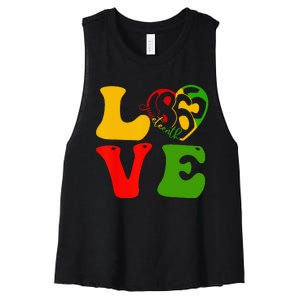 Happy Juneteenth Is My Independence Day Love Black Wo Women's Racerback Cropped Tank