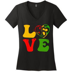 Happy Juneteenth Is My Independence Day Love Black Wo Women's V-Neck T-Shirt