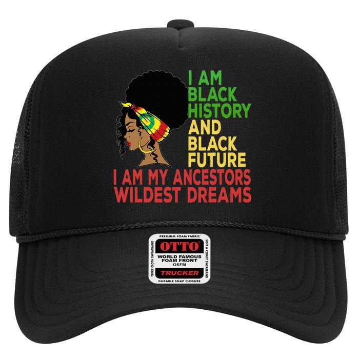 Happy Juneteenth Is My Independence Day Black Wo High Crown Mesh Back Trucker Hat