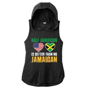 Half Jamaican Is Better Than No Jamaican Ladies PosiCharge Tri-Blend Wicking Draft Hoodie Tank