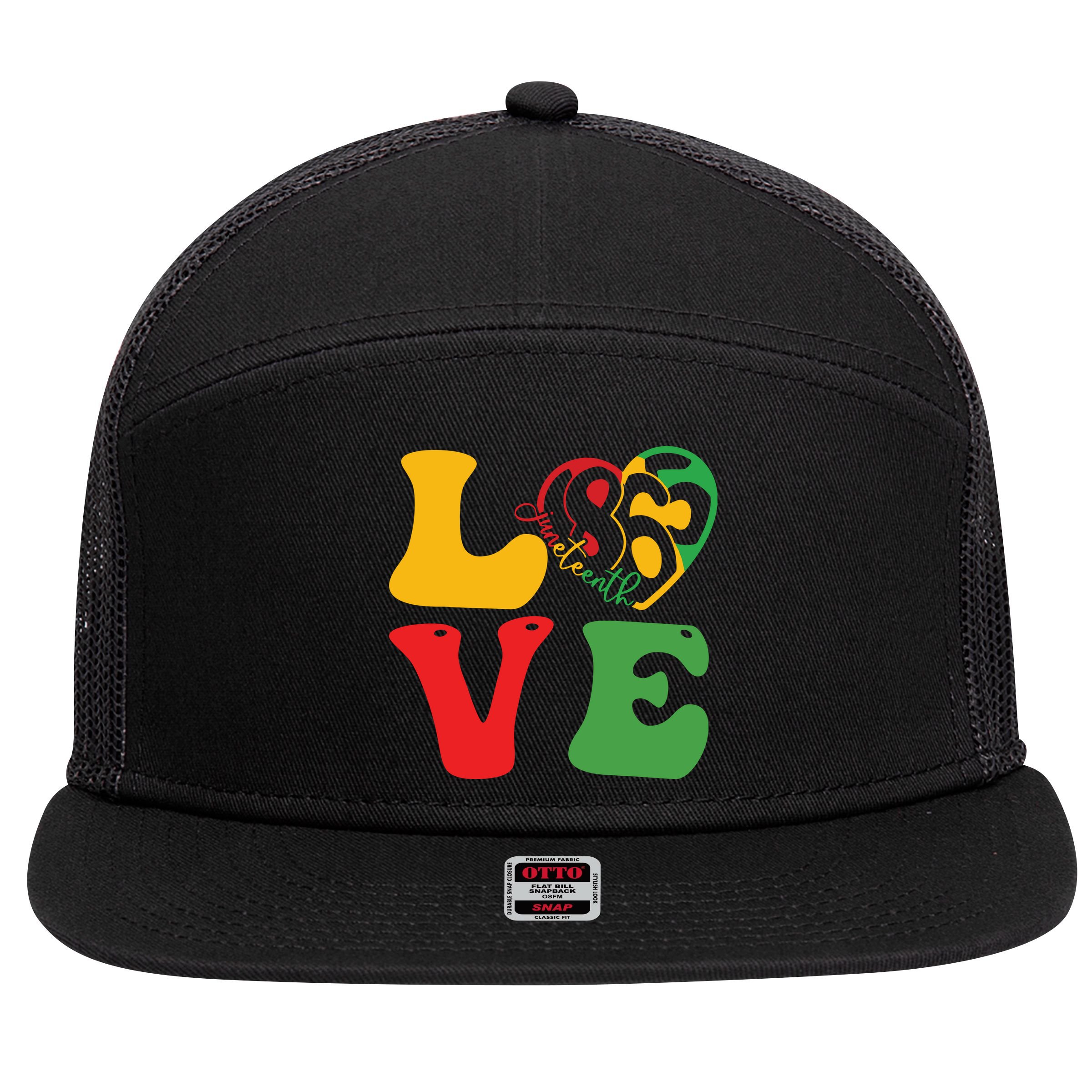 Happy Juneteenth Is My Independence Day Free Black Women 7 Panel Mesh Trucker Snapback Hat
