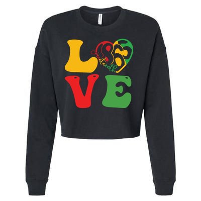 Happy Juneteenth Is My Independence Day Free Black Women Cropped Pullover Crew