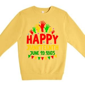 Happy Juneteenth June 19 1865 Black History Freedom Melanin Gift Premium Crewneck Sweatshirt