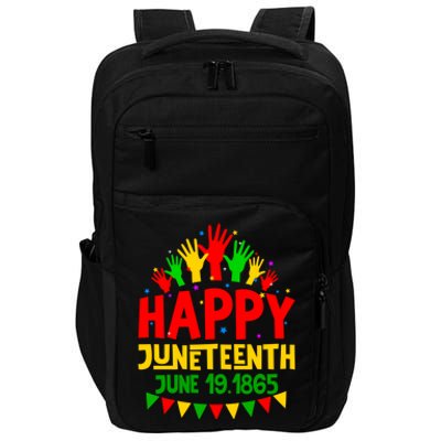 Happy Juneteenth June 19 1865 Black History Freedom Melanin Gift Impact Tech Backpack