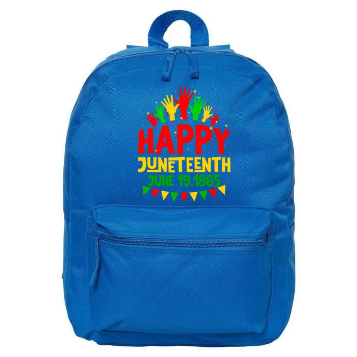 Happy Juneteenth June 19 1865 Black History Freedom Melanin Gift 16 in Basic Backpack