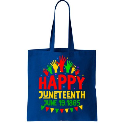 Happy Juneteenth June 19 1865 Black History Freedom Melanin Gift Tote Bag