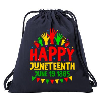 Happy Juneteenth June 19 1865 Black History Freedom Melanin Gift Drawstring Bag