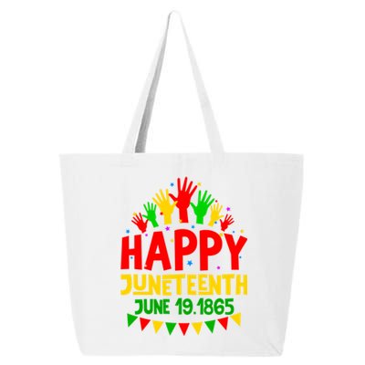 Happy Juneteenth June 19 1865 Black History Freedom Melanin Gift 25L Jumbo Tote