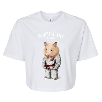 Hamster Judo Karate Master In White Judogi Gift Bella+Canvas Jersey Crop Tee