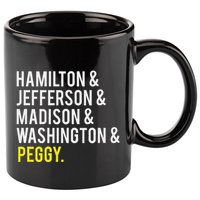 Hamilton Jefferson Madison Washington And Peggy 11oz C Handle Ceramic Mug